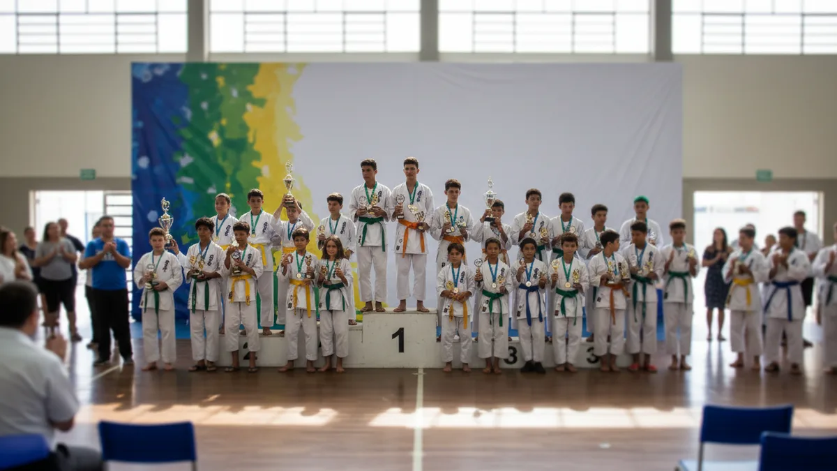 Várzea Paulista sedia torneio de karatê e atletas locais conquistam 32 medalhas