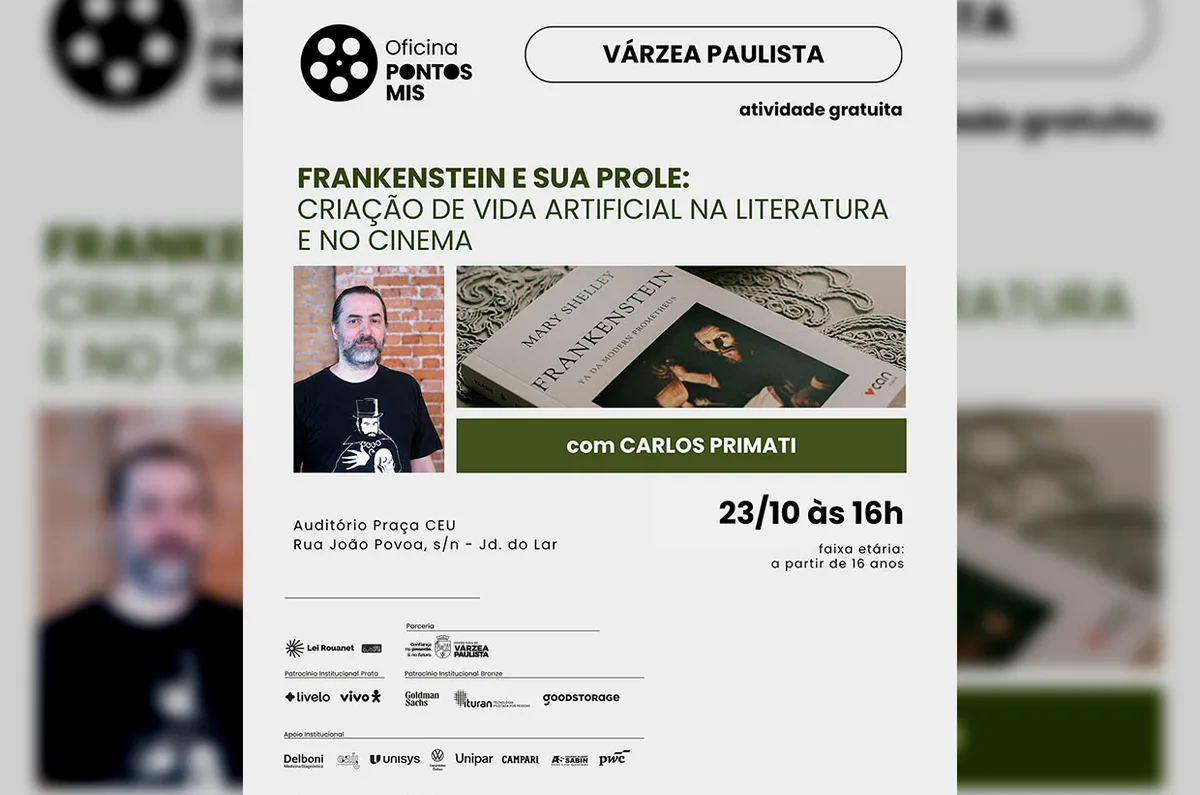 Oficina sobre criação de vida artificial na literatura e cinema chega a Várzea Paulista