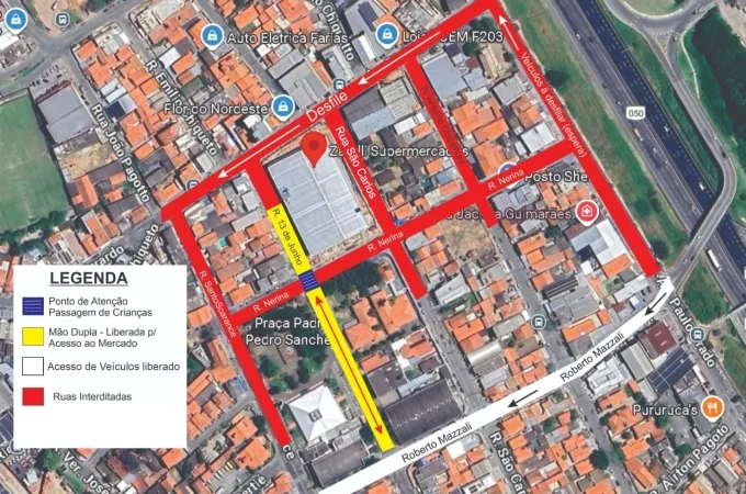Ruas no bairro Santo Antônio, em Louveira, serão interditadas para Desfile Cívico