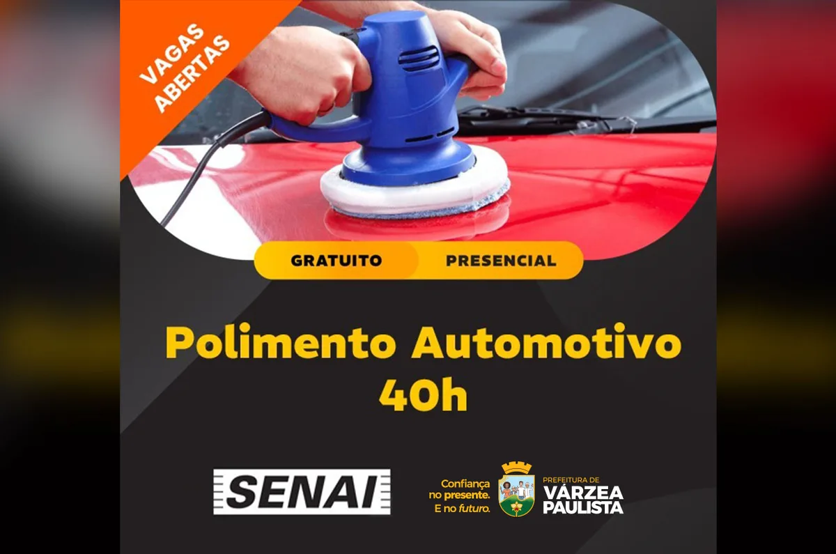 Várzea Paulista abre inscrições para curso gratuito de polimento automotivo