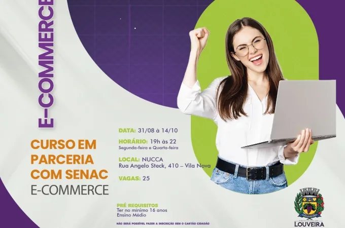 Louveira abre inscrições para curso de E-commerce em parceria com Senac