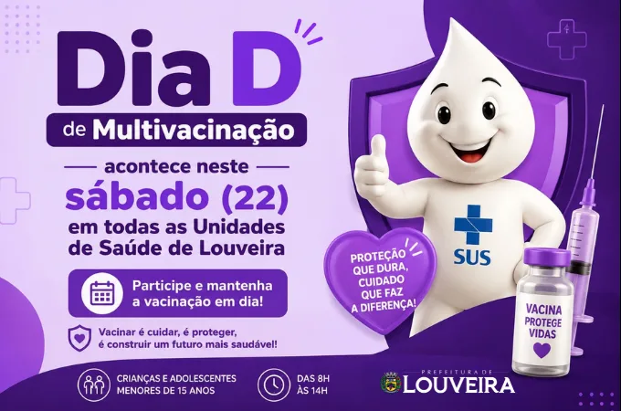 Louveira realiza Dia D de Multivacinação para menores de 15 anos neste sábado