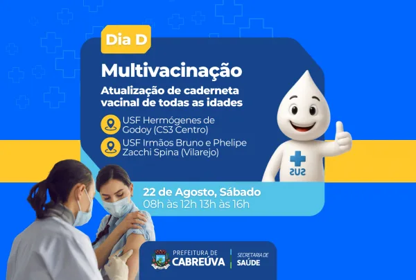 Prefeitura de Cabreúva realiza Dia D de Multivacinação neste sábado