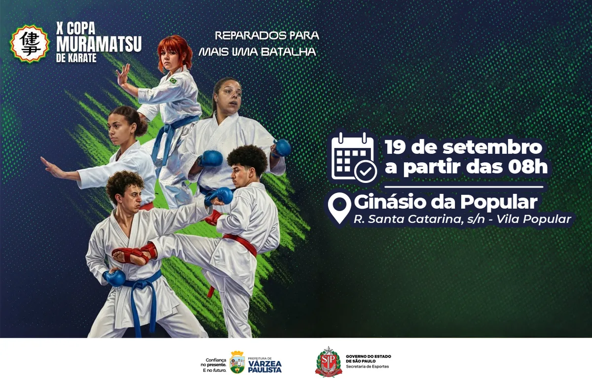 Várzea Paulista sediará 10ª Copa Muramatsu de Karatê com 800 atletas