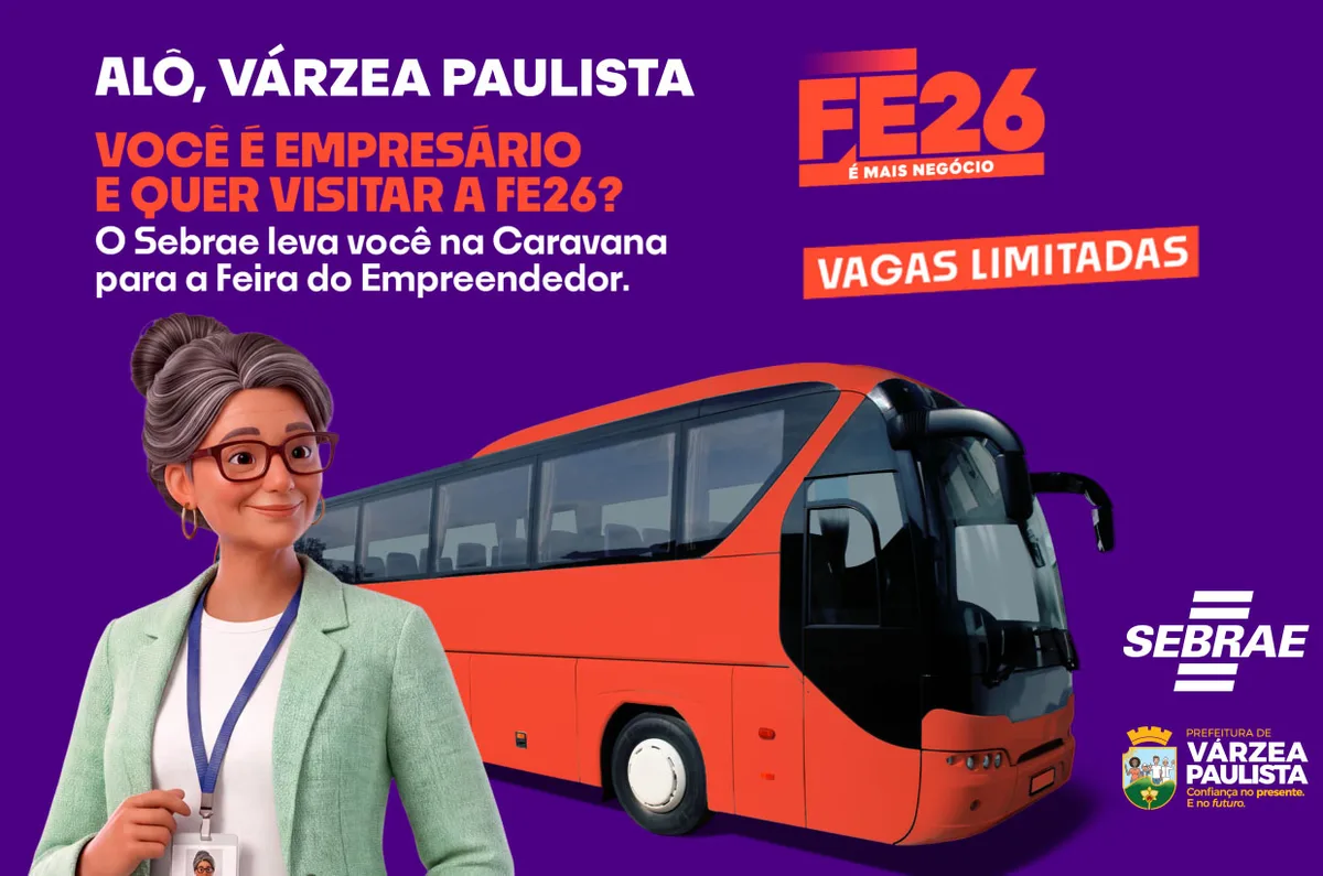 Várzea Paulista oferece transporte gratuito para a Feira do Empreendedor 2026