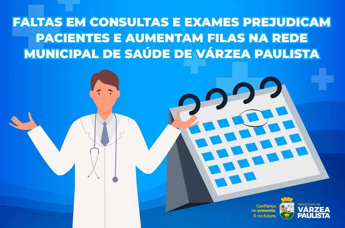 Várzea Paulista registra 30% de faltas em consultas e exames de saúde