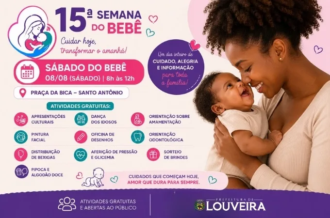 Louveira realiza Sábado do Bebê com foco em primeira infância e amamentação