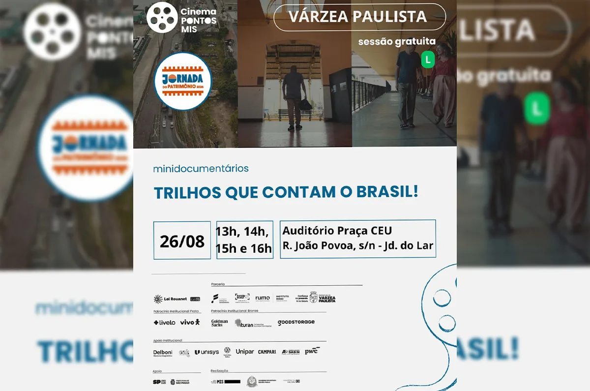 Praça CEU em Várzea Paulista exibe minidocumentários sobre memória ferroviária