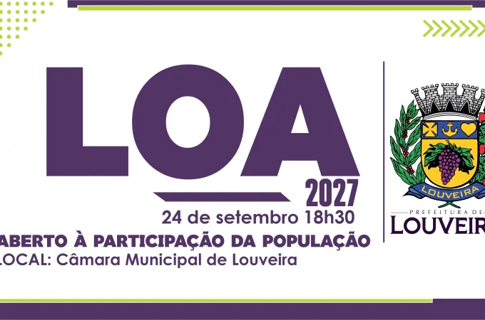 Louveira debate orçamento de 2027 em audiência pública no dia 24 de setembro de 2026
