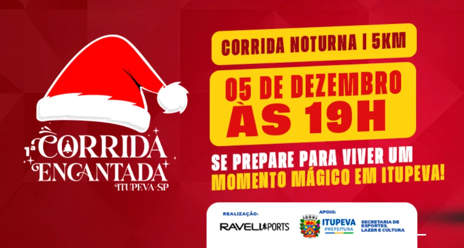 Itupeva terá corrida e caminhada noturna com tema natalino em dezembro